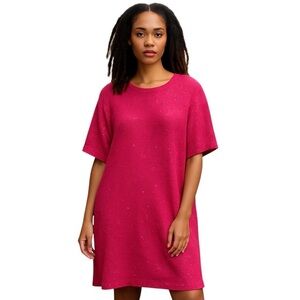 2/$30 Vero Moda Pink Sweater Dress w/ silver sequin size XL NWT